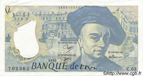 50 Francs QUENTIN DE LA TOUR FRANCE  1991 F.67.17 XF