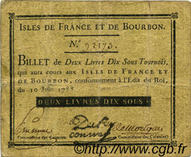 2 Livres 10 Sous FRANCE UND BOURBON-INSELN  1788 P.06 SS