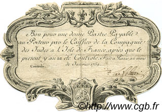 1/2 Piastre ISLES OF FRANCE AND BOURBON  1759 K.598d XF