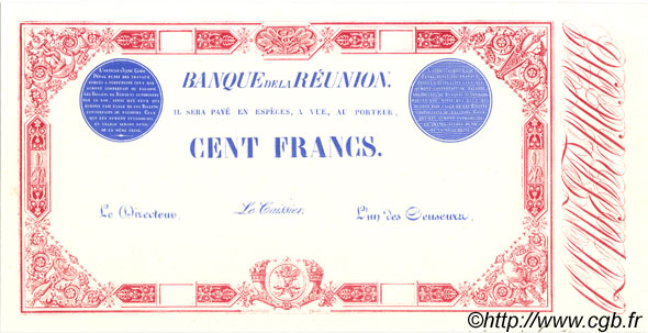 100 Francs ISLA DE LA REUNIóN  1900 P.16 FDC