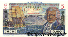 5 Francs Bougainville REUNION INSEL  1946 P.41s ST
