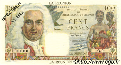 100 Francs La Bourdonnais ISLA DE LA REUNIóN  1960 P.49s SC