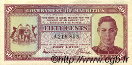 50 Cents MAURITIUS  1940 P.25a XF+