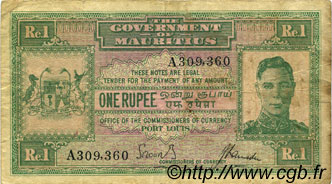 1 Rupee MAURITIUS  1940 P.26 BC+