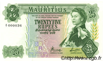 25 Rupees MAURITIUS  1973 P.32b FDC