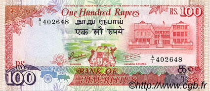 100 Rupees MAURITIUS  1986 P.38 ST