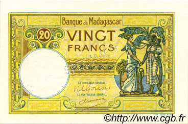 20 Francs MADAGASCAR  1948 P.037s q.FDC