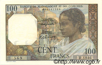100 Francs MADAGASKAR  1950 P.046b fST+