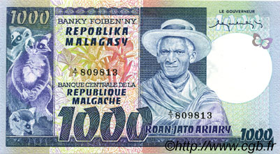 1000 Francs - 200 Ariary MADAGASCAR  1974 P.065a FDC