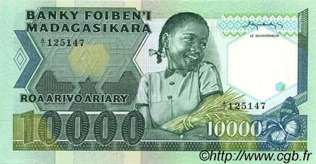 10000 Francs - 2000 Ariary MADAGASCAR  1983 P.070a NEUF
