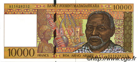 10000 Francs - 2000 Ariary MADAGASCAR  1994 P.079a FDC