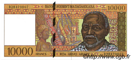 10000 Francs - 2000 Ariary MADAGASCAR  1994 P.079b UNC