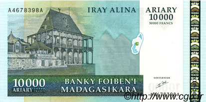 50000 Francs - 10000 Ariary MADAGASCAR  1998 P.085 UNC
