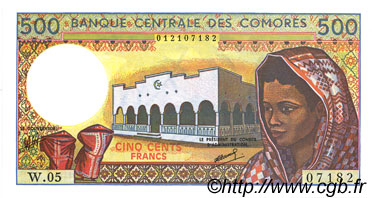 500 Francs COMORE  1994 P.10- FDC