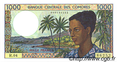 1000 Francs KOMOREN  1994 P.11b ST