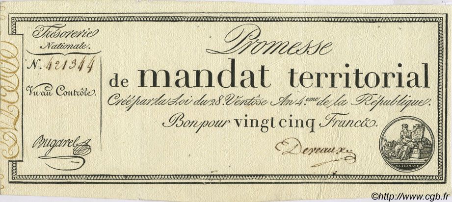 25 Francs FRANCE  1796 Laf.196 XF