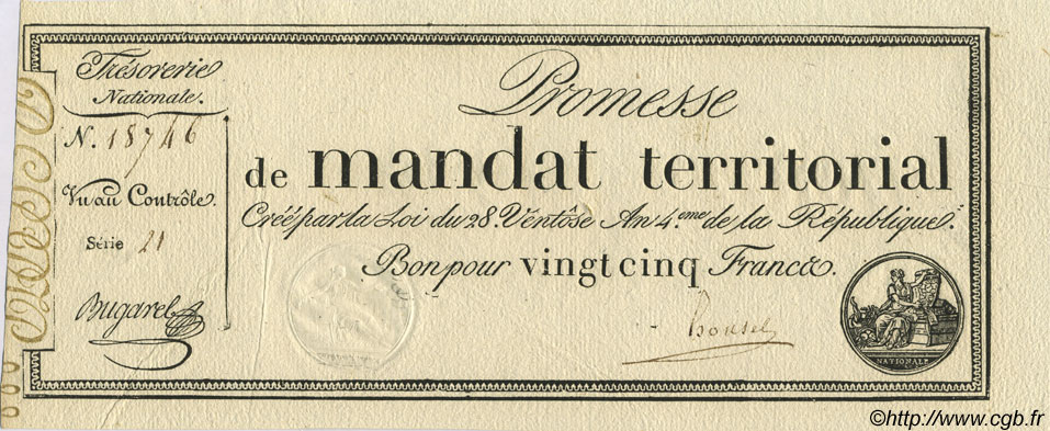 25 Francs FRANKREICH  1796 Laf.200 fST+