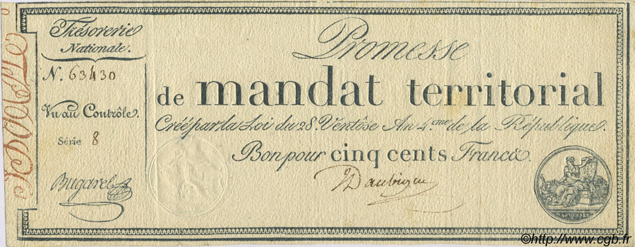 500 Francs FRANCIA  1796 Laf.203 SPL