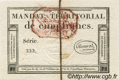 5 Francs FRANKREICH  1796 Laf.209 fST+