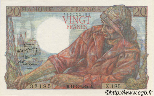 20 Francs PÊCHEUR FRANCE  1948 F.13.13 AU