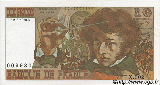 10 Francs BERLIOZ FRANCIA  1978 F.63.23 q.FDC