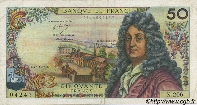 50 Francs RACINE FRANCIA  1973 F.64.22 BB