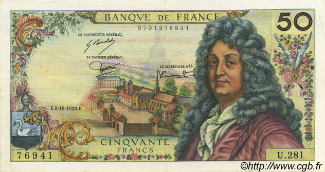 50 Francs RACINE FRANKREICH  1975 F.64.31 VZ