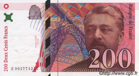 200 Francs EIFFEL FRANCIA  1995 F.75.01 SPL a AU