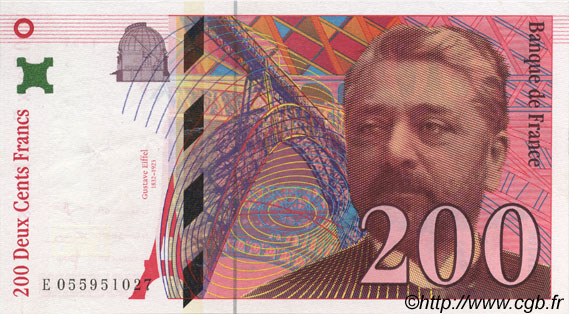 200 Francs EIFFEL FRANCIA  1997 F.75.04b SPL a AU