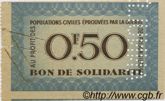 50 Centimes BON DE SOLIDARITÉ FRANCE regionalism and miscellaneous  1941 KL.01As XF