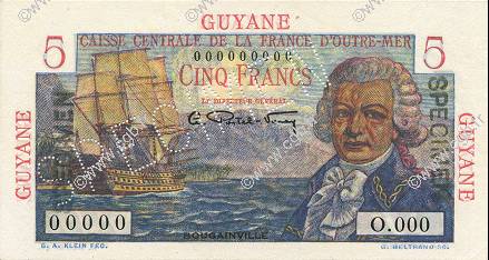 5 Francs Bougainville FRENCH GUIANA  1946 P.19s ST