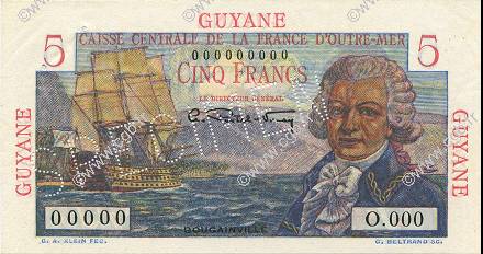 5 Francs Bougainville FRENCH GUIANA  1946 P.19s AU