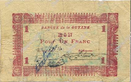 1 Franc GUYANE  1942 P.11 TB