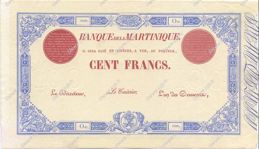 100 Francs MARTINIQUE  1899 P.-- AU