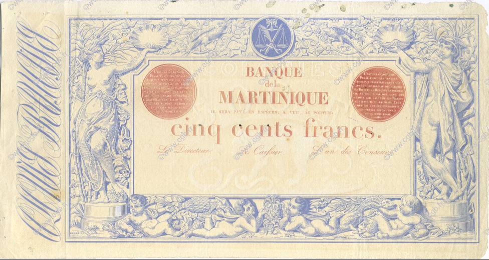 500 Francs MARTINIQUE  1899 P.09var SC