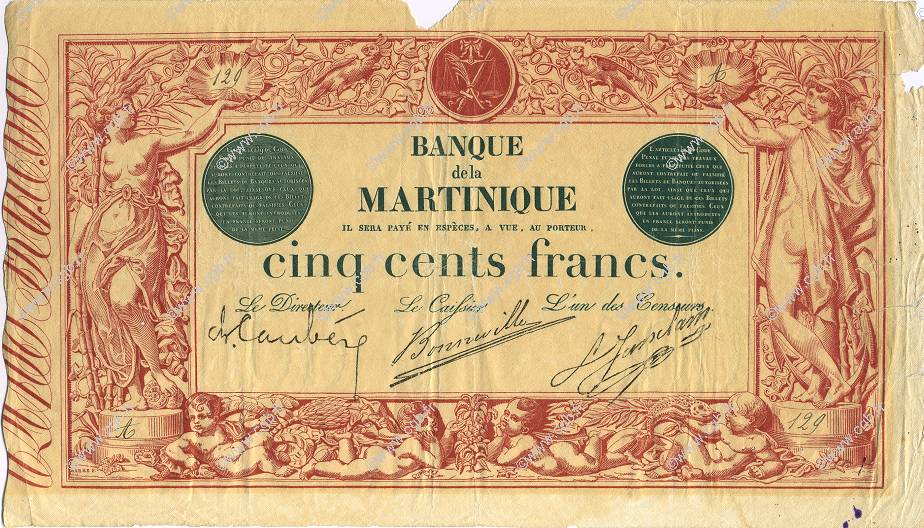 500 Francs MARTINIQUE  1899 P.09var BC+