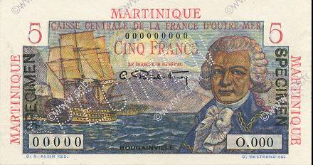 5 Francs Bougainville MARTINIQUE  1946 P.27s UNC