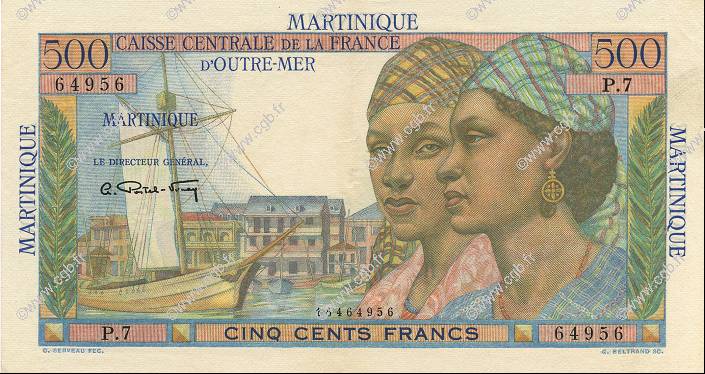 500 Francs Pointe à Pitre MARTINIQUE  1946 P.32 VZ+