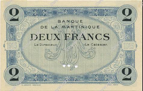 2 Francs MARTINIQUE  1915 P.11s SPL