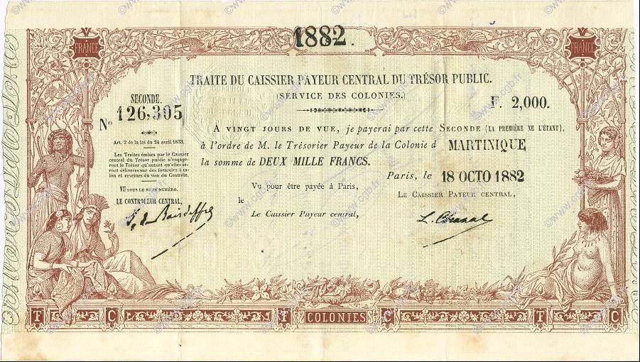 2000 Francs MARTINIQUE  1882 K.372bis SUP