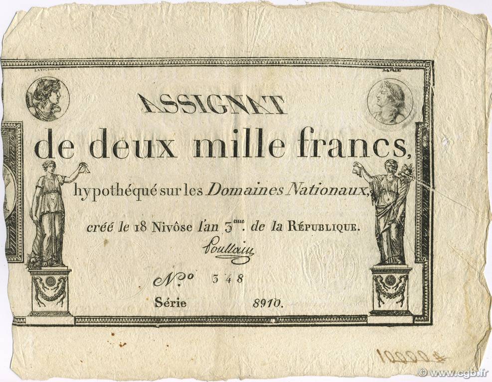 2000 Francs FRANCE  1795 Laf.176 AU