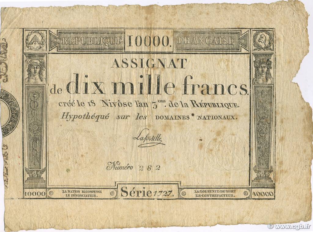 10000 Francs FRANCIA  1795 Laf.177 MBC