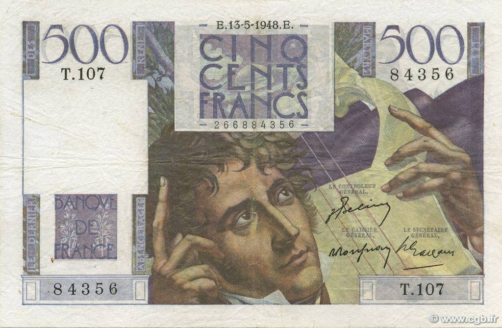 500 Francs CHATEAUBRIAND FRANCE  1948 F.34.08 VF-