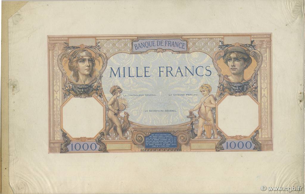 1000 Francs CÉRÈS ET MERCURE FRANCE  1927 F.37.00Ec AU