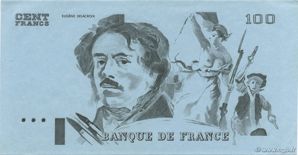 100 Francs DELACROIX FRANKREICH  1978 F.68.00Ec fST+