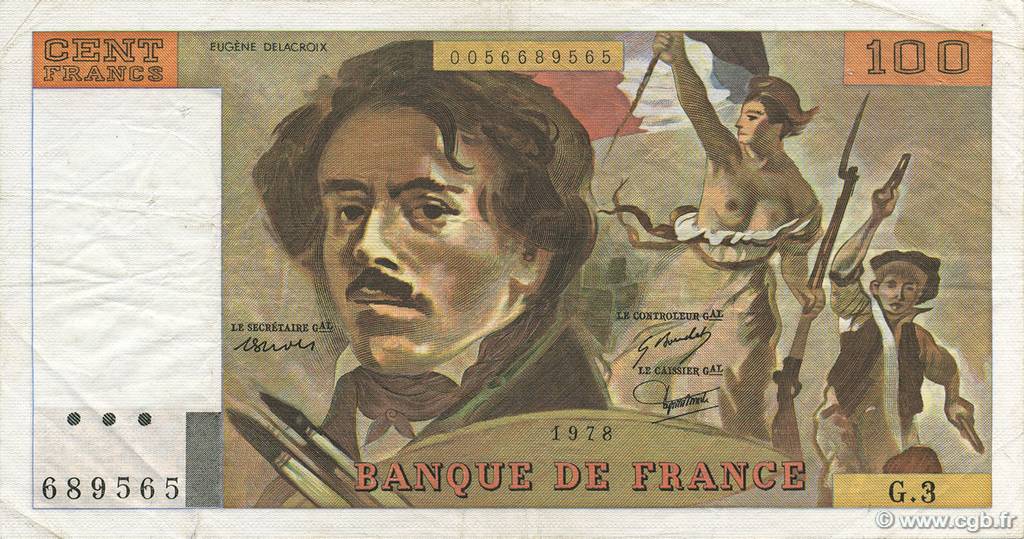 100 Francs DELACROIX FRANCIA  1978 F.68.03 q.SPL