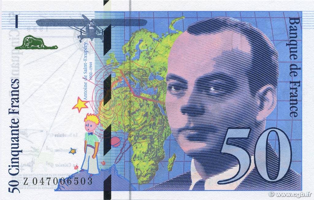 50 Francs SAINT-EXUPÉRY modifié FRANKREICH  1999 F.73.05 ST