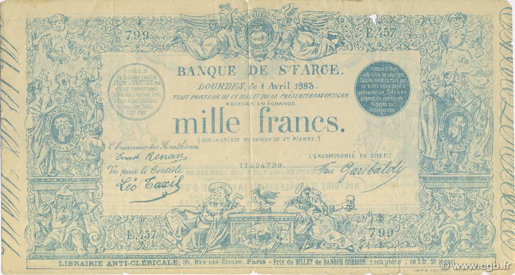 1000 Francs Sainte Farce FRANCE Regionalismus und verschiedenen  1930 F.-- SS