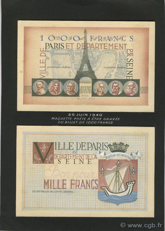 1000 Francs FRANCE regionalismo y varios  1940 F.-- FDC