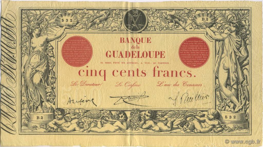 500 Francs GUADELOUPE  1924 P.10 VZ